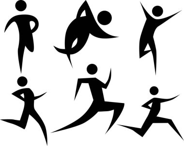 insan siluetleri vektör kümesi