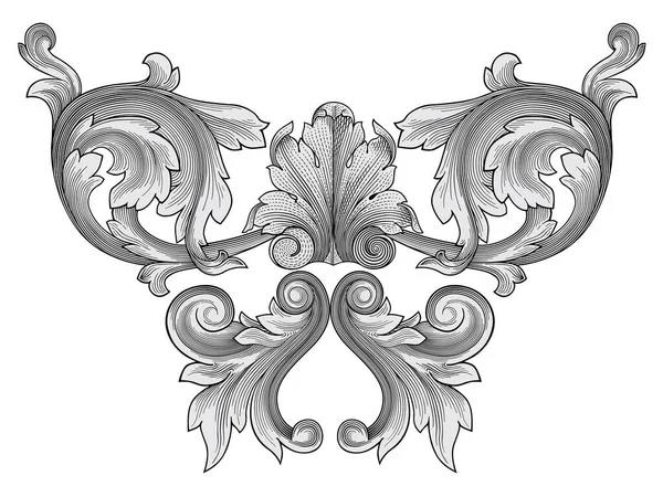 Ornement Baroque Sur Fond Illustration Vectorielle — Image vectorielle