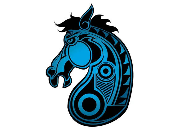 Tribal Horse Head Illustration Design — Stock Vector