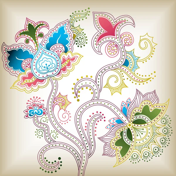 Vector Ornamento Floral Ilustración Garabato Dibujado Mano — Archivo Imágenes Vectoriales