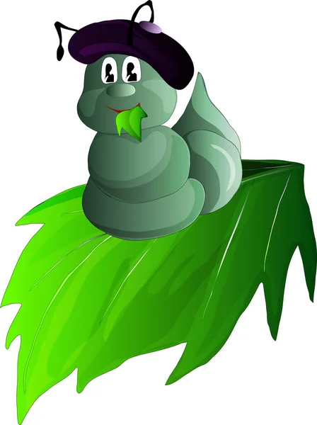 かわいい毛虫のベクトル図 — ストックベクタ