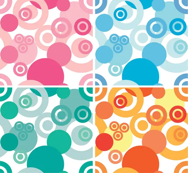 Vector Set Abstract Colorful Seamless Pattern — Stock Vector