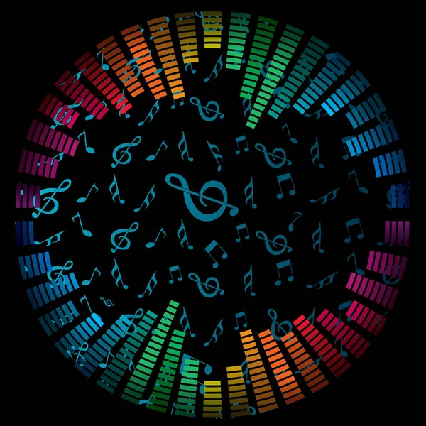 Notes Musique Notes Musique Cercle — Image vectorielle