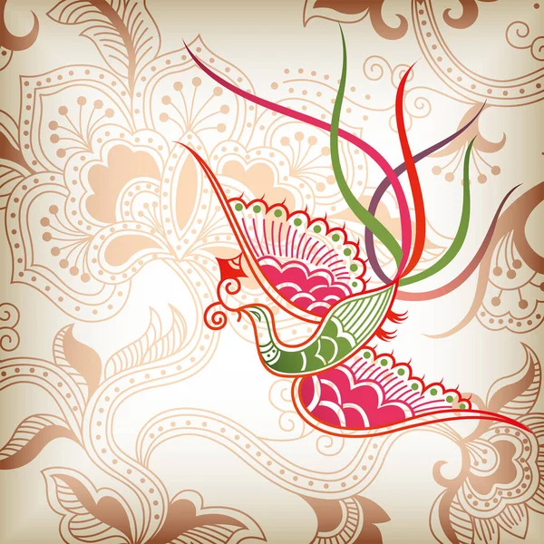 Diseño Floral Estilo Oriental — Archivo Imágenes Vectoriales