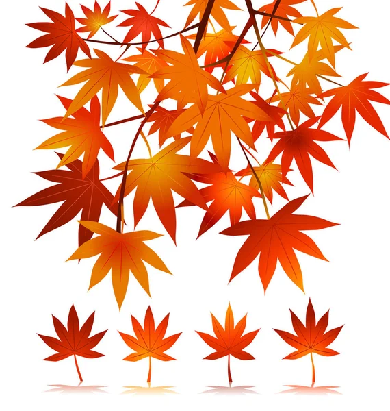 Hösten Bakgrund Med Fallande Löv — Stock vektor