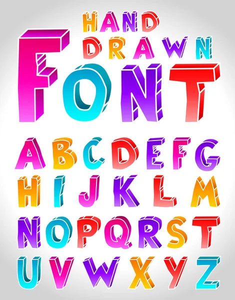 Alphabet Vectoriel Avec Dégradé Coloré — Image vectorielle