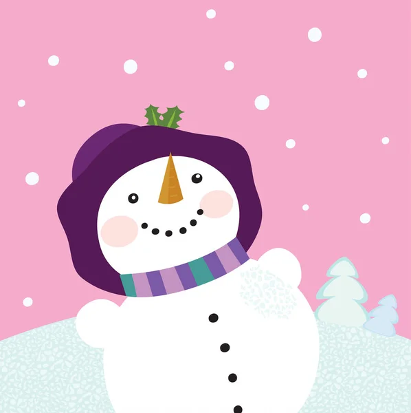 Snowman Hat Vector Illustration — Stock Vector