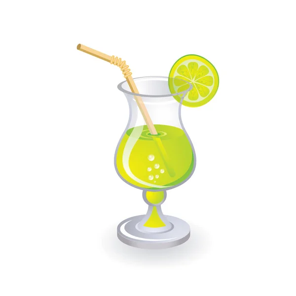 Verre Avec Illustration Vectorielle Cocktail — Image vectorielle
