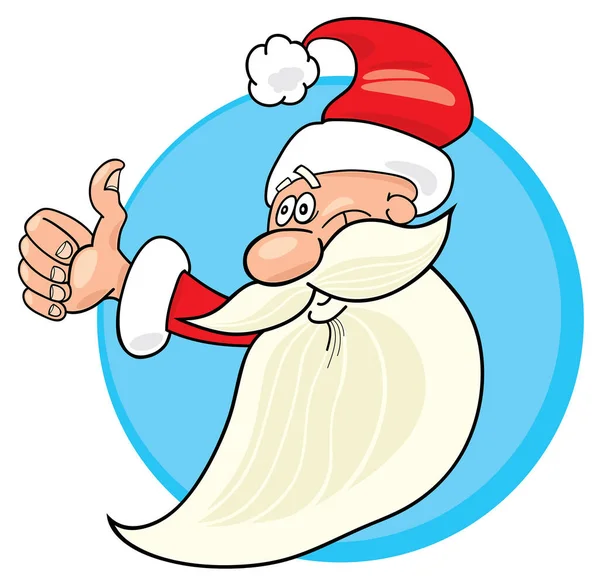 Weihnachtsmann Mit Erhobenen Daumen Auf Weißem Hintergrund — Stockvektor