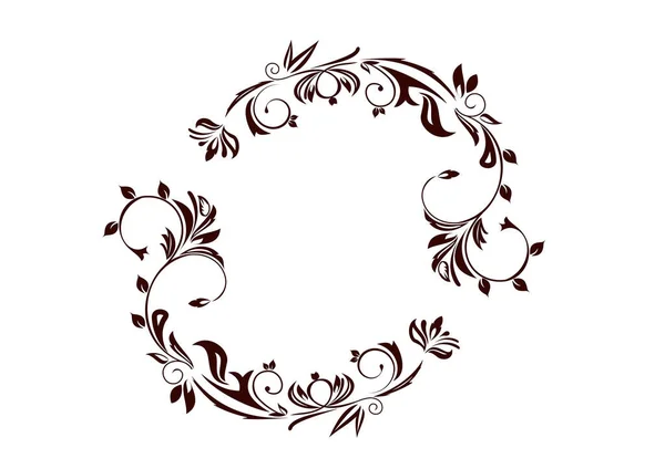 花の装飾フレームデザインベクターイラストグラフィック — ストックベクタ