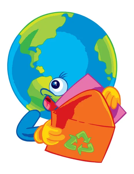 Earth Planet Cartoon Vector Design — Stock Vector
