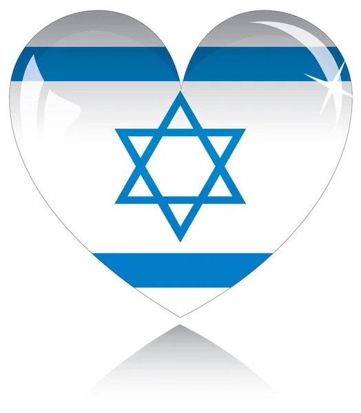 Herz Mit Israel Flag Vektorillustration — Stockvektor