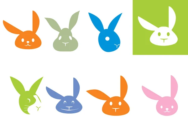 Vector Illustration Rabbits — Stock Vector