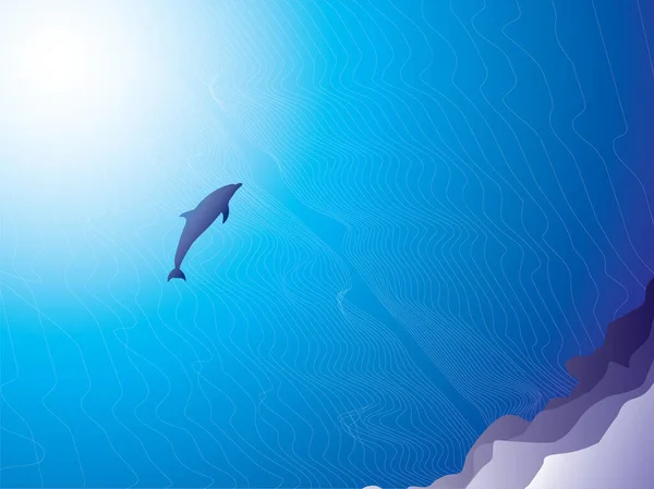 Vector Illustration Dolphin — Stock Vector