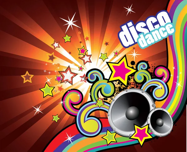 Vector Illustration Disco Dance Background — Stock Vector