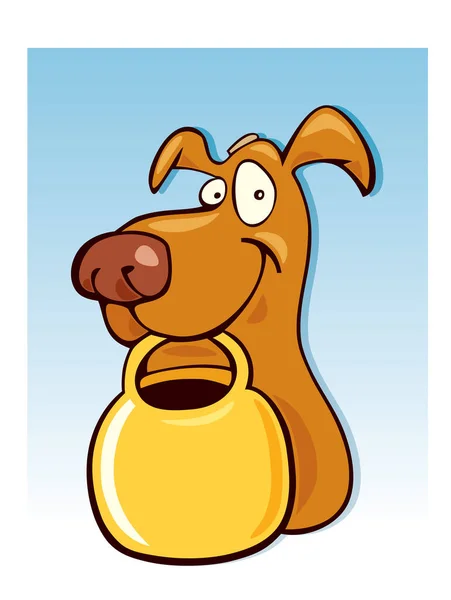 Vektor Illustration Des Niedlichen Cartoon Hundes Mit Großen Augen — Stockvektor