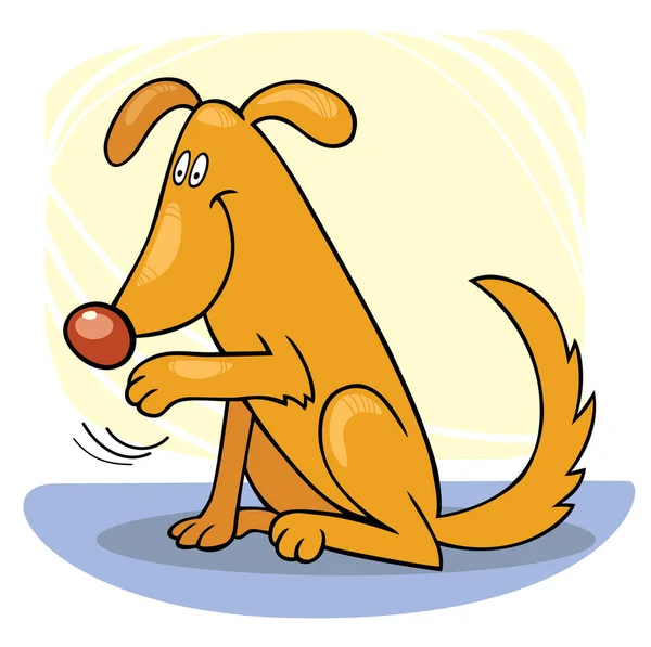 Hund Spielt Mit Bällen — Stockvektor