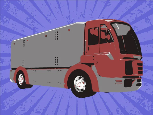 Vrachtwagen Paarse Achtergrond Vector Illustratie — Stockvector
