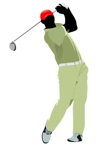 Hombre Jugando Golf Vector — Archivo Imágenes Vectoriales