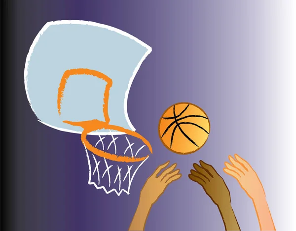 Basketbalisté Kreslených Ilustracích — Stockový vektor