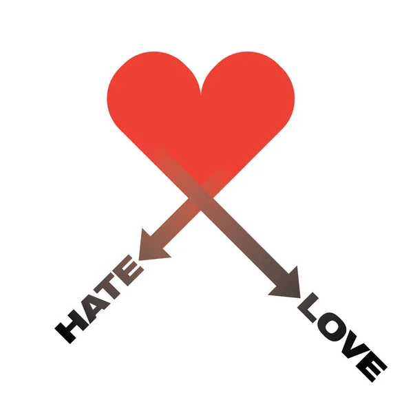 仇恨和爱情矢量图标 — 图库矢量图片