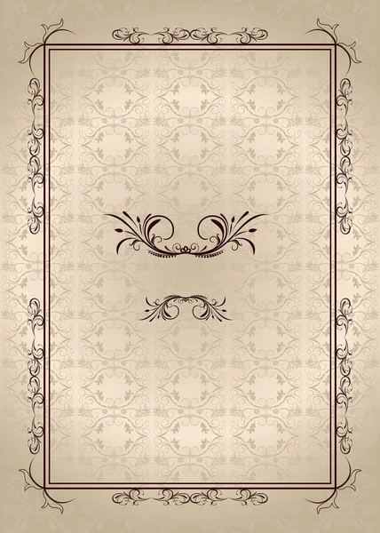 Векторная Иллюстрация Винтажной Рамы Цветочным Орнаментом — стоковый вектор