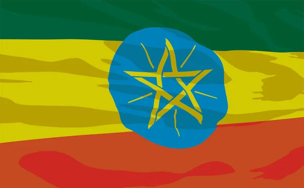 Flagge Von Äthiopien Vektorillustration — Stockvektor