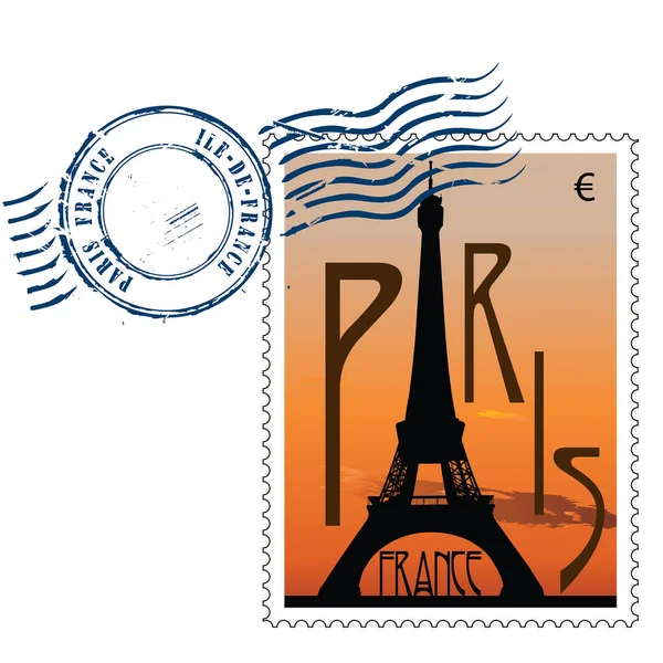 Illustration Vectorielle Une Tour Eiffel Paris France — Image vectorielle