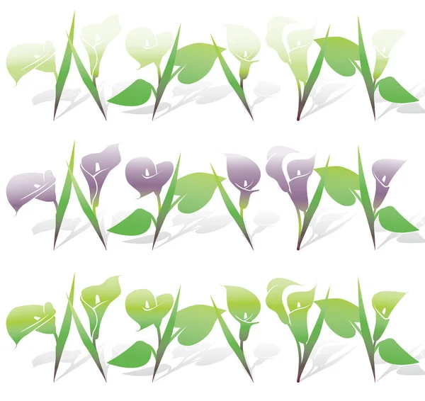 Vector Illustration Set Floral Icons — Stock Vector