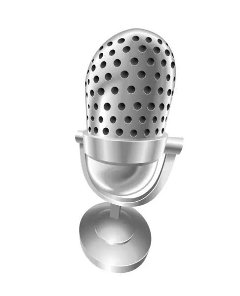 Mikrofon Bílém Pozadí — Stockový vektor