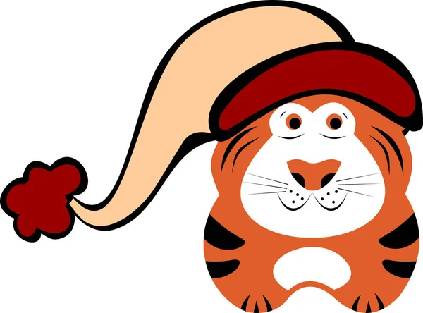 Illustration Vectorielle Dessin Animé Lion Mignon Avec Chapeau Écharpe Isolé — Image vectorielle