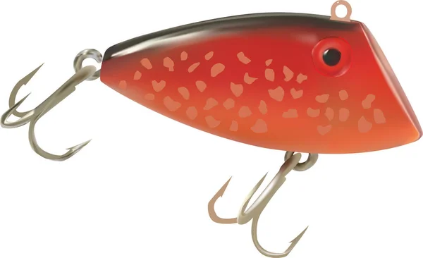 Рыболовный Крючок Красной Приманкой — стоковый вектор