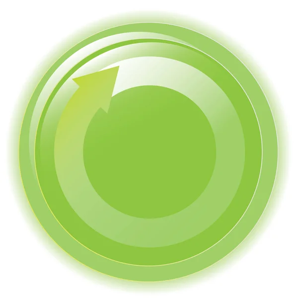Vector Groene Cirkel Pictogram Met Pijl Symbool Geïsoleerd Witte Achtergrond — Stockvector