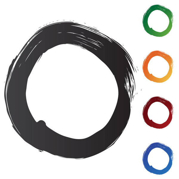 circle brush stroke watercolor paint circle shape design