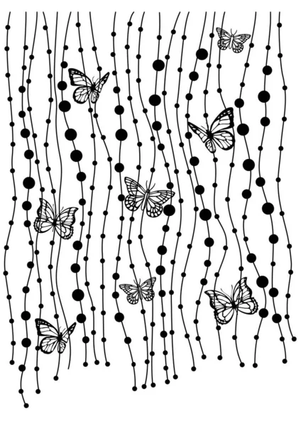 Vektor Illustration Med Fjärilar — Stock vektor