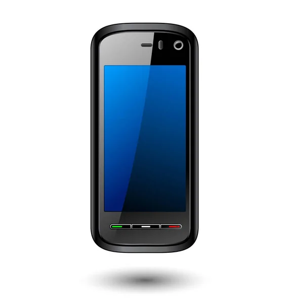 Téléphone Intelligent Avec Écran Blanc Isolé Sur Fond Blanc Rendu — Image vectorielle