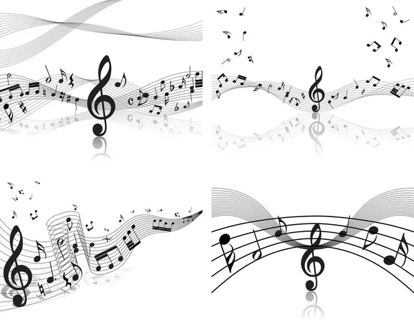 Set Musical Notes Vector Illustration — Stock Vector