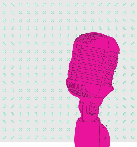 Illustration Vectorielle Microphone Rose — Image vectorielle