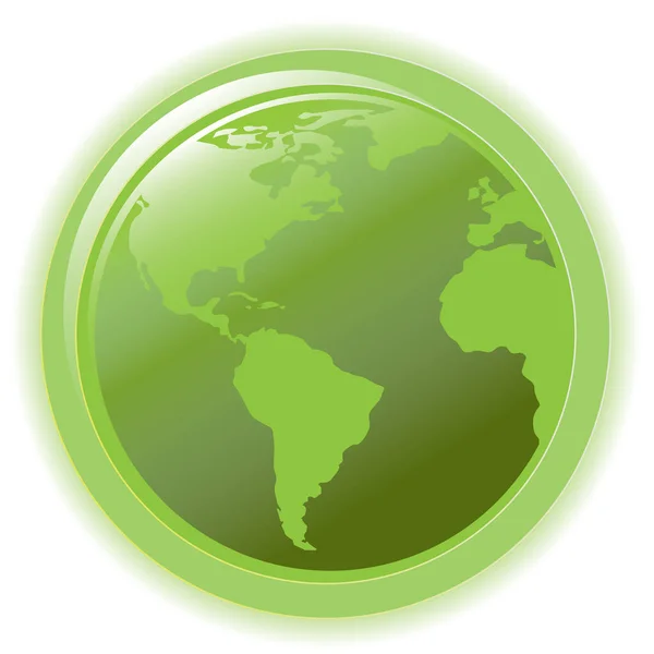 Ícone Globo Terrestre Verde Ilustração Vetorial — Vetor de Stock