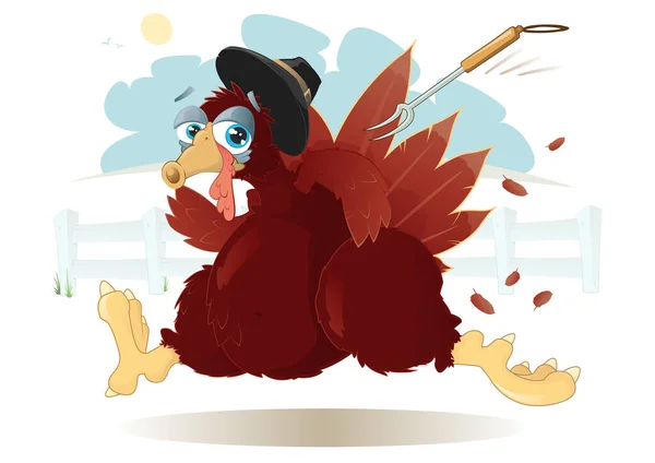 Happy Thanksgiving Cartoon Vector Illustration — Stock Vector