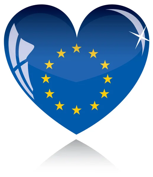 Ikona Srdce Evropské Unie — Stockový vektor