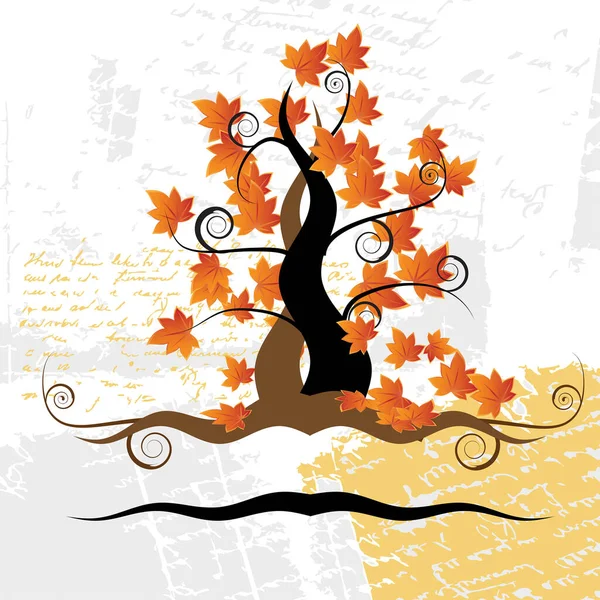 Осеннее Дерево Листья Векторный Фон — стоковый вектор