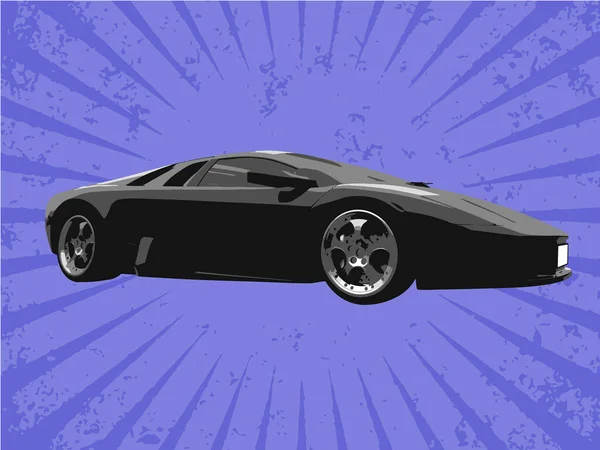 Schwarzes Auto Vektor Illustration Auf Dem Hintergrund — Stockvektor