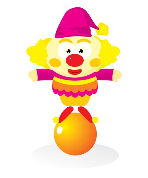 Clown Clown Dessin Animé Icône Vectoriel Illustration Design — Image vectorielle