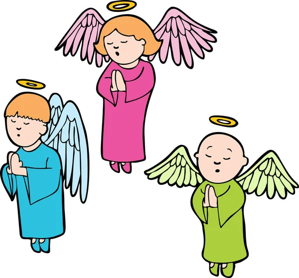 Cartoon Angels Vector Illustration — Stock Vector