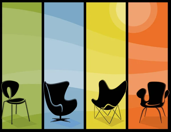 Vector Illustration Chairs — Stock Vector