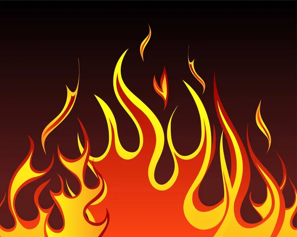 Égő Tűz Lángok Vektor Illusztráció — Stock Vector