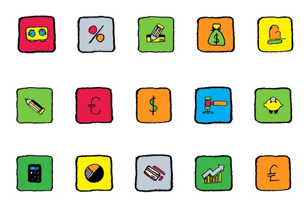 Business Finance Icons Set — Stock Vector
