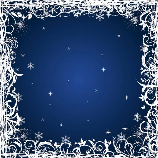 Vektor Blau Weihnachten Hintergrund Mit Schneeflocken — Stockvektor