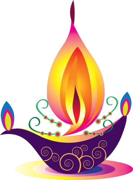 Illustration Vectorielle Bougie Diwali — Image vectorielle